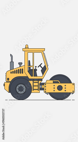 Yellow Road Roller Machine For Asphalt Compaction And Construction Projects