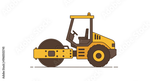 Yellow Road Roller Machine For Compacting Surfaces