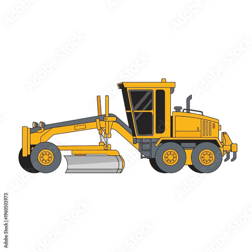 Yellow Grader Machine For Road Construction And Leveling Work
