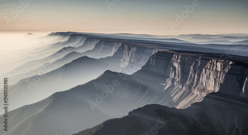 Grand Canyon Mountain Landscape View.