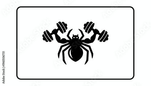 Strong Spider Lifting Dumbbells, Fitness, Strength, Workout, Gym, Muscular Arachnid