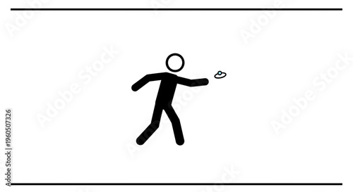 Stick Figure Throwing Frisbee in Park