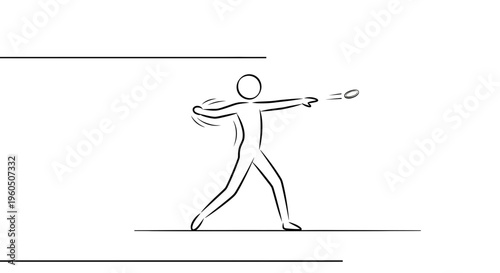 Stick Figure Throwing Object, Action, Motion, Sports, Game, Play