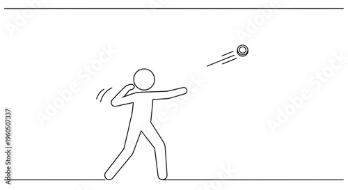 Stick Figure Throwing Baseball