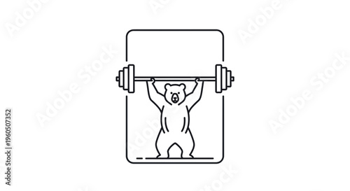 Strong Bear Lifting Barbell - Fitness and Strength Icon
