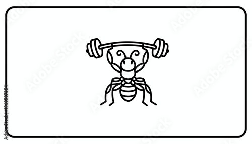 Strong Ant Lifting Weights, Symbol of Strength, Determination, and Hard Work