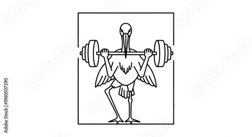 Strong Bird Lifting Weights, Fitness and Strength Concept