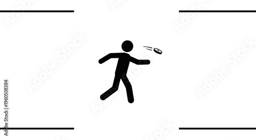 Stick Figure Playing Frisbee in Park