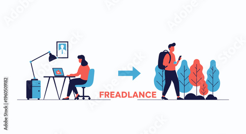 Freelancer working from home transitions to traveling and working remotely