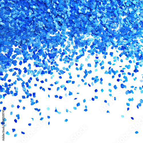 Professional Blue Confetti Isolated on White Background for Graphic Design Projects