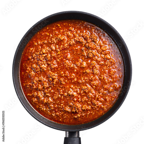 Professional Isolated Transparent Ragu Sauce with Ground Meat for Culinary Use