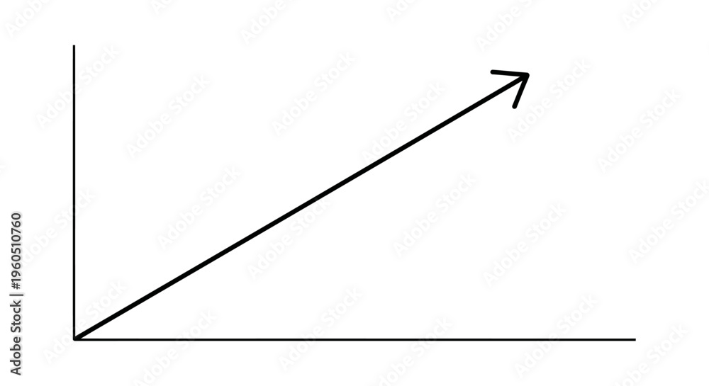 Fototapeta premium Vector Arrow Pointing Upwards on a Graph Background, Representing Growth and Progress