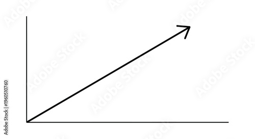 Vector Arrow Pointing Upwards on a Graph Background, Representing Growth and Progress
