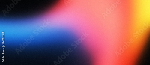 Schilderij op canvas Abstract Vibrant Grainy Gradient Background with Soft Aura Light Leak and Lo-Fi