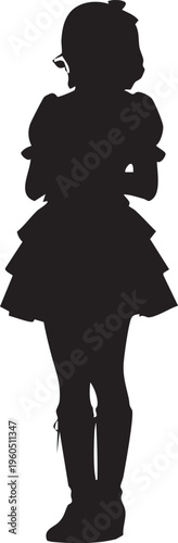 女性のアイドルのシルエットポーズ