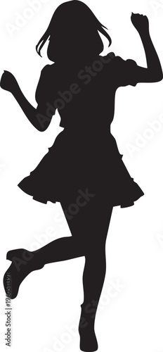 女性のアイドルのシルエットポーズ