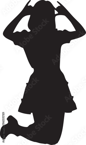 女性のアイドルのシルエットポーズ