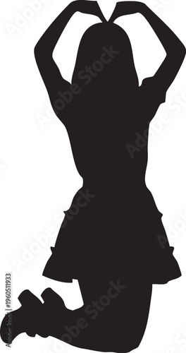 女性のアイドルのシルエットポーズ