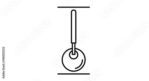 Stylized Mechanical Pendulum Outline Icon Illustrating Basic Physics Principle
