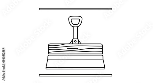 Outline vector illustration of a construction plastering tool for smooth wall finishing tasks