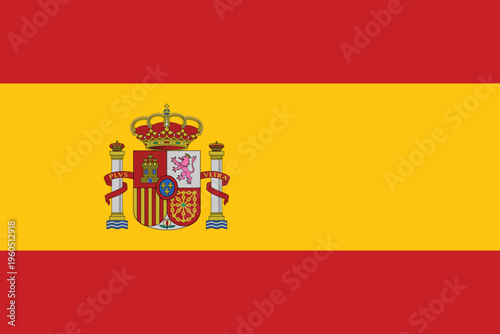 Simple Flat Vector Design Spain National Flag