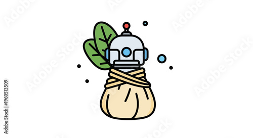 Innovative AI-powered wellness therapy concept with botanical elements and modern spa technology