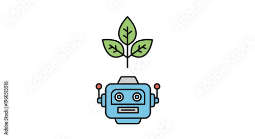 Eco-friendly robot developing sustainable future with organic growth technology integration