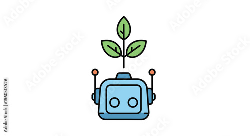 Eco-friendly artificial intelligence concept depicting technological advancement and natural