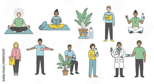 Diverse People Practicing Wellness, Healthcare, and Healthy Lifestyle