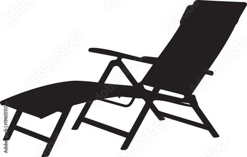 Silhouette illustration of lounge chair on transparent background vector