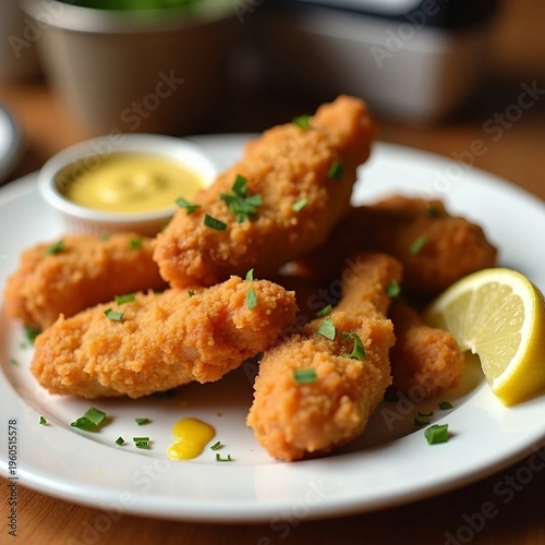 Crispy Fried Chicken Drumsticks with Mustard Dipping Sauce