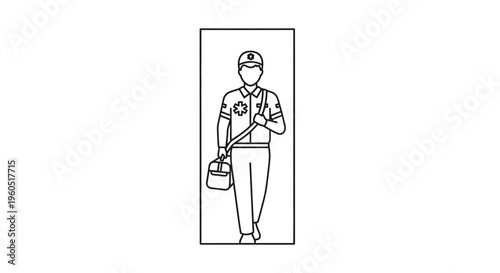 Frontline healthcare worker in uniform preparing for rapid response medical assistance