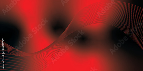 Glowing red and black gradient ribbons rising smoothly from a deep dark base over a grainy textured background with subtle luminous highlights, modern creative banner design