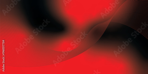 Glowing red and black gradient ribbons rising smoothly from a deep dark base over a grainy textured background with subtle luminous highlights, modern creative banner design