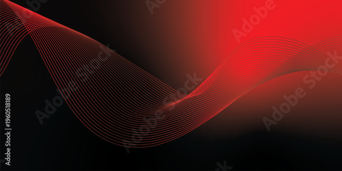Glowing red and black gradient ribbons rising smoothly from a deep dark base over a grainy textured background with subtle luminous highlights, modern creative banner design