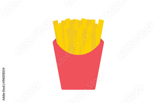 シンプルなファストフードのポテトフライのイラスト