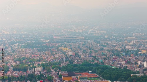Aerial view of Estadio Banorte area in CDMX with surrounding roads