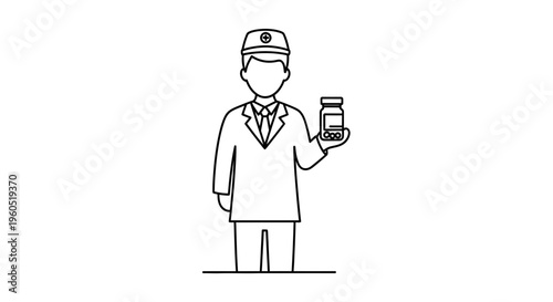 Medical professional holding medication bottle for healthcare and wellness promotion