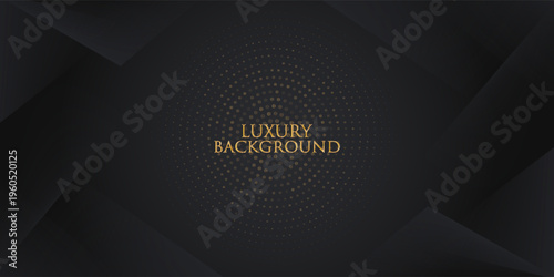 Abstract polygonal pattern luxury background dark black with gold. Triangle shape geometric.Eps10 Vector