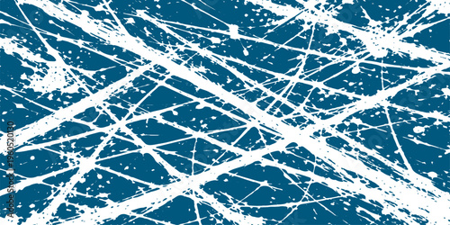 Abstract vibrant, painterly design with white paint strokes on a blue background, perfect for adding a touch of artistic flair to your projects.