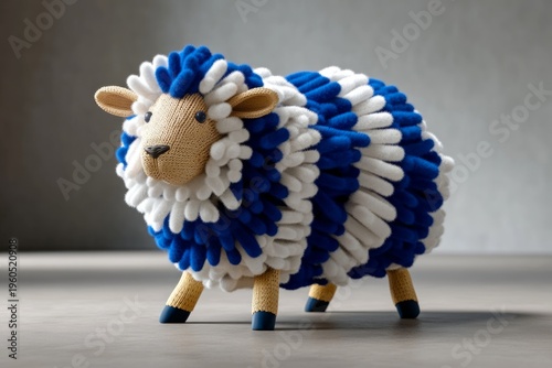 Wallpaper Mural Realistic 3D Illustration of a Blue and White Sheep for Eid al-Adha Celebration Torontodigital.ca