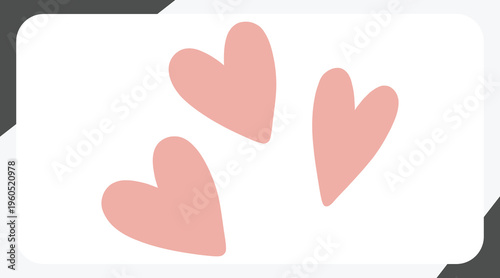 Valentine three hearts pink