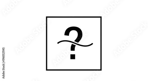 Abstract graphical representation of a question mark with a wavy line symbolizing uncertainty or