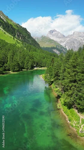 Palpuognasee mountain lake Albula Pass Lai da Palpuogna Switzerland vertical video reel