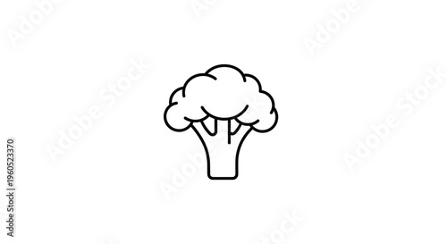 Healthy vegetable broccoli line art icon for fresh food and nutrition concepts minimal design