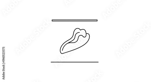 Minimalist outline drawing of a classic hot dog sandwich presented with clean graphic appeal