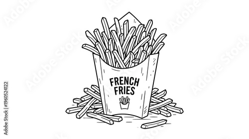 French fries in a container.