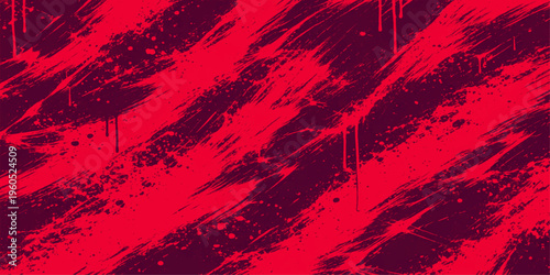 Abstract a striking close-up showcases a bold display of textured brushstrokes in dynamic diagonal across a crimson field, a visual symphony of artistic intensity and raw energy.