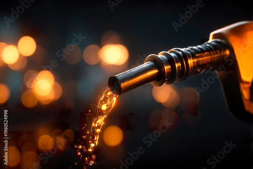 Closeup fuel from dispenser