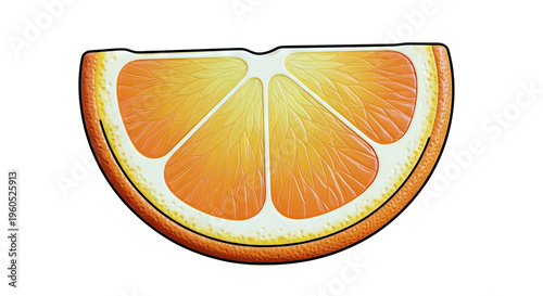 Detailed Close-up of a Vibrant Orange Slice